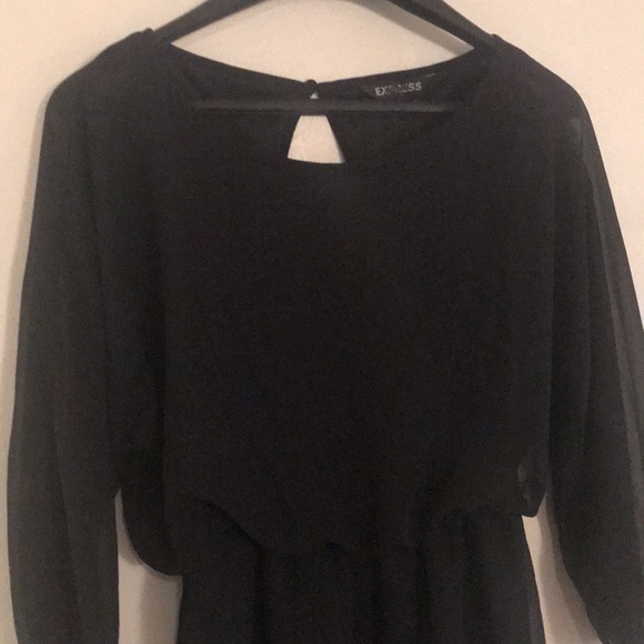 EXPRESS LONG SLEEVE DOLMAN CHIFFON DRESS XS - Picture 7 of 7